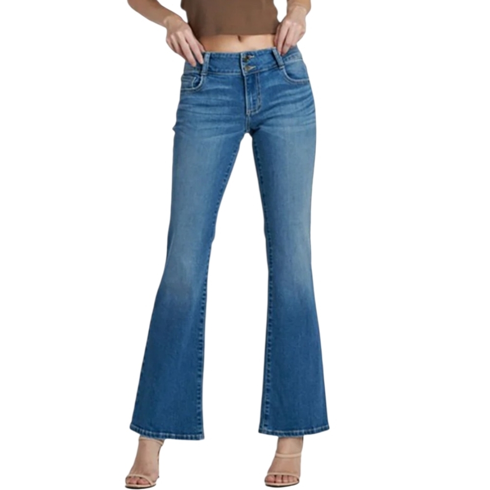 Cello Classic Blue Mod-rise Flare Jeans Size 11